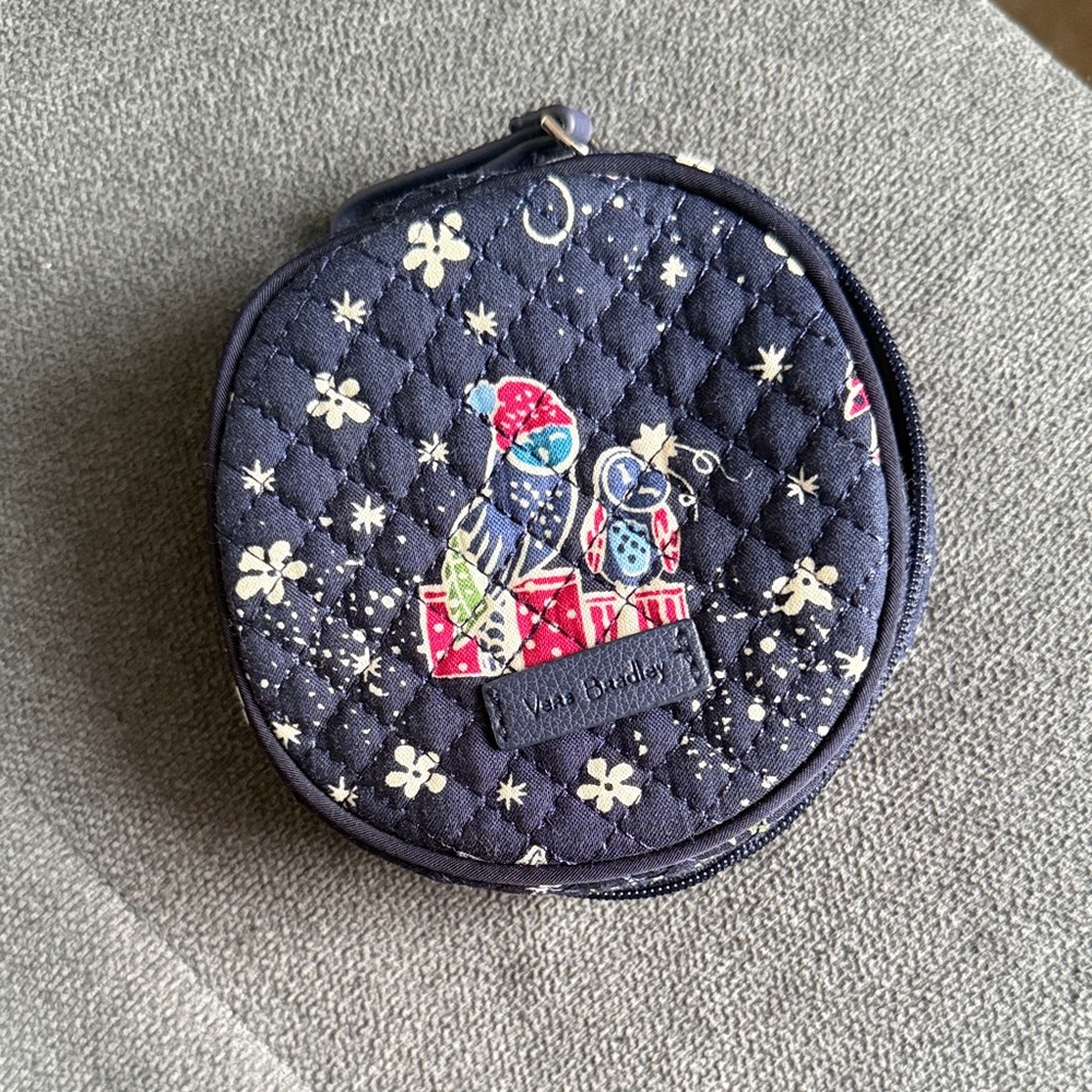 Vera Bradley Quilted Blue Coin Purse with Festive Accents